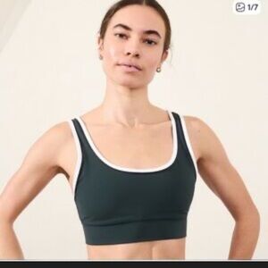 Athleta Sports Bra Light Support Large Green NO PADS INCLUDED